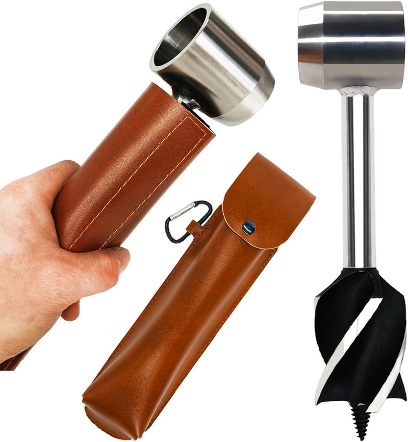 MinliGUY Survival Tools, 1.5 inch Bushcraft Hand Auger with Scotch Eye for Large Wood Pegs, Hand Auger Wood Drill, Essential Bushcraft Gear Manual Drill Hole Maker W/Settlers Wrench for Camping, Outdoor - Image 1